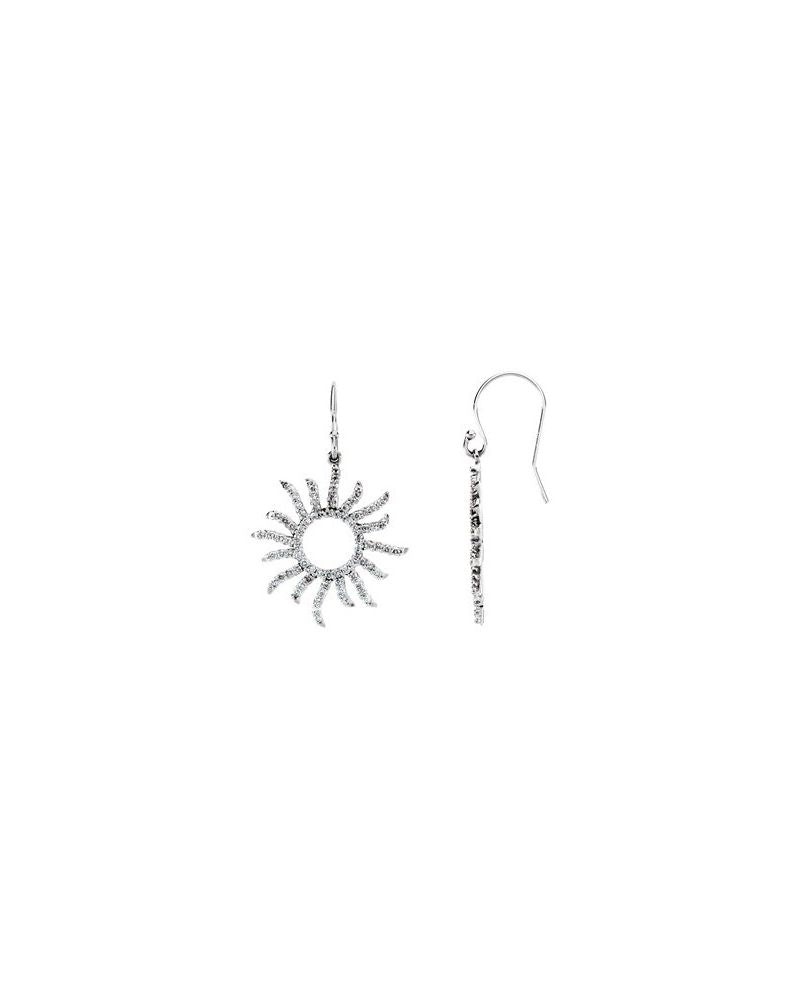 Brinco Sol Cravejado em Ouro 14k com Diamantes Naturais