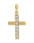 Pingente Cruz Cravejado em Ouro 14k com Diamantes de Laboratório – Modelo 10