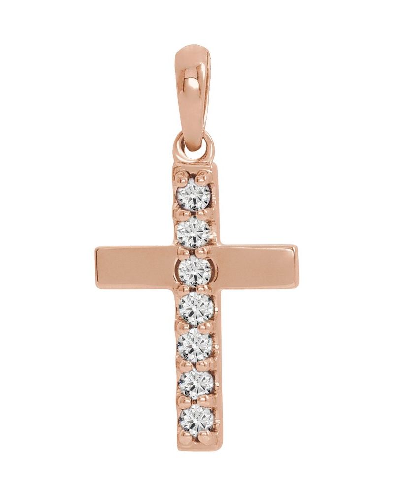 Pingente Cruz Cravejado em Ouro 14k com Diamantes de Laboratório – Modelo 10