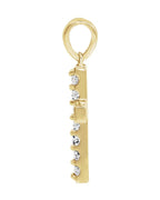 Pingente Cruz Cravejado em Ouro 14k com Diamantes de Laboratório – Modelo 10