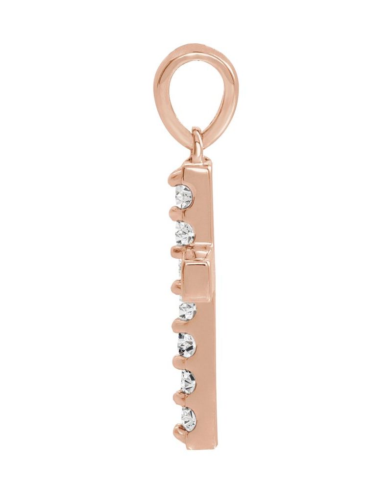 Pingente Cruz Cravejado em Ouro 14k com Diamantes de Laboratório – Modelo 10