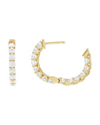 Brinco de Aro Dentro e Fora em Ouro 14k com Diamantes de Laboratório – Modelo 2