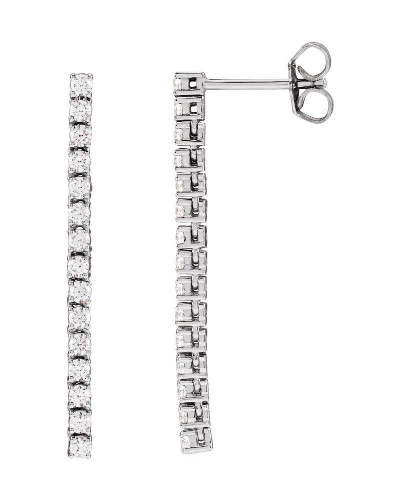 Brinco Pendente Cravejado em Ouro 14k com Diamantes de Laboratório