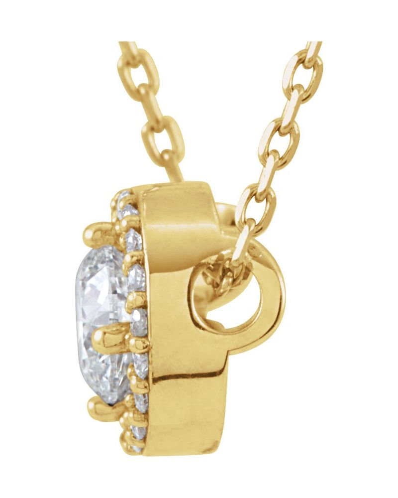 Colar Halo em Ouro 14k com Diamantes de Laboratório