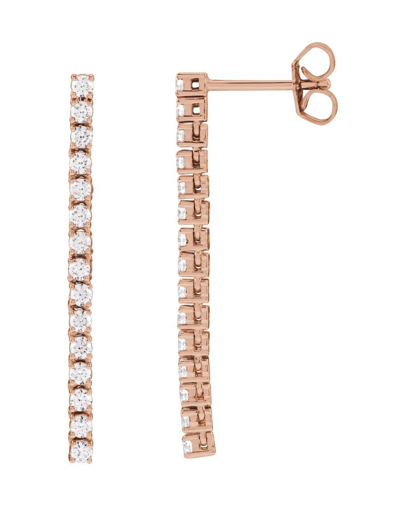 Brinco Pendente Cravejado em Ouro 14k com Diamantes de Laboratório