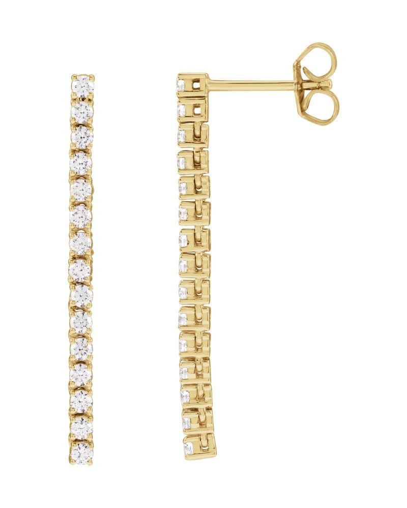 Brinco Pendente Cravejado em Ouro 14k com Diamantes de Laboratório