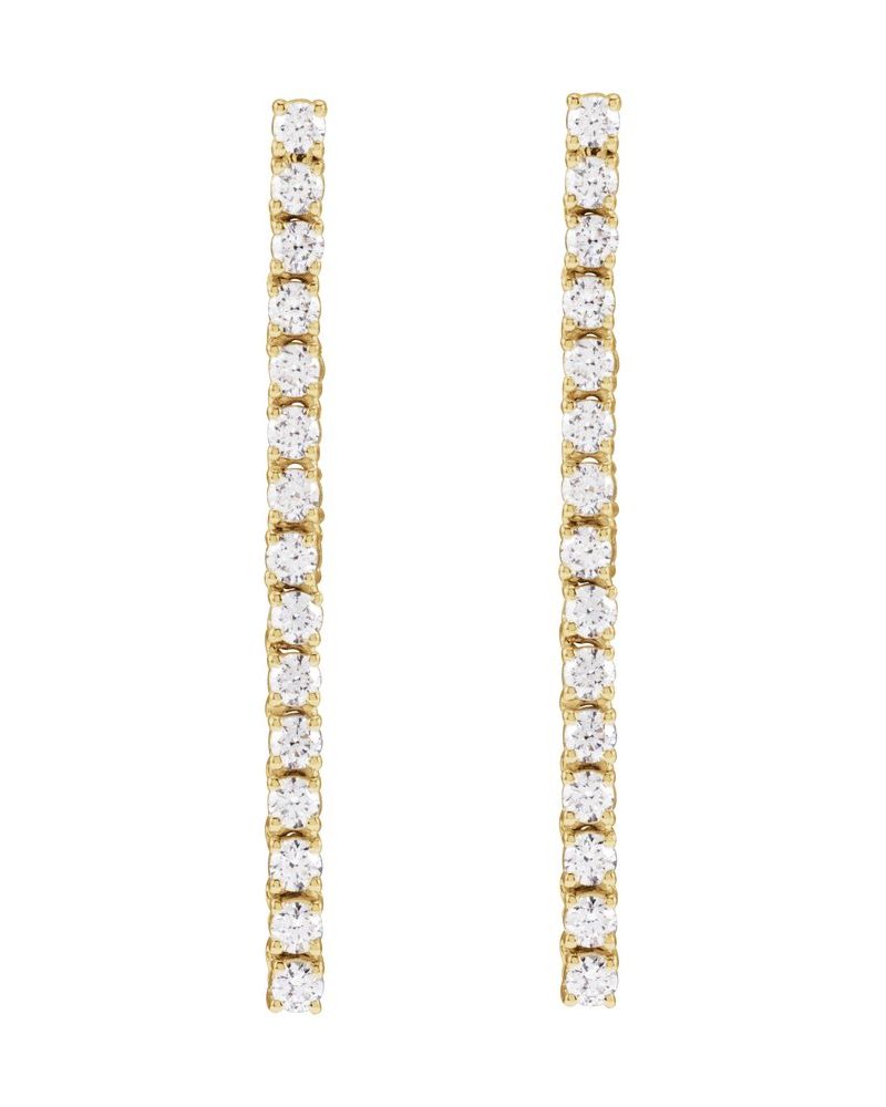 Brinco Pendente Cravejado em Ouro 14k com Diamantes de Laboratório