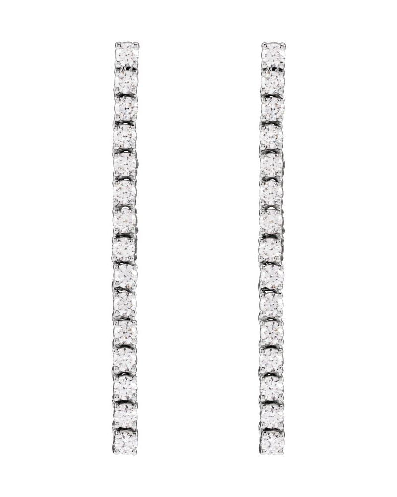Brinco Pendente Cravejado em Ouro 14k com Diamantes de Laboratório