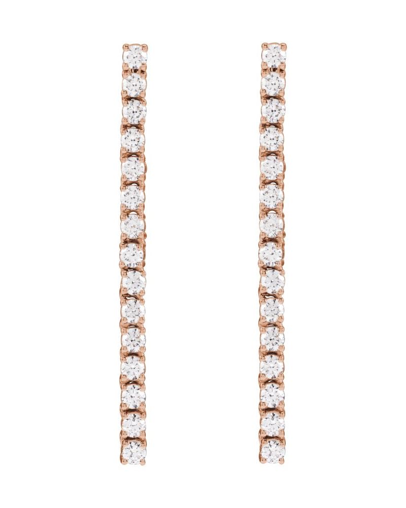 Brinco Pendente Cravejado em Ouro 14k com Diamantes de Laboratório