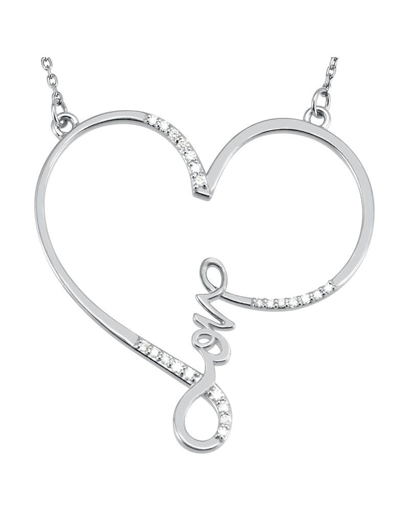 Colar Infinito Coração Amor em Ouro 14k com Diamantes Naturais