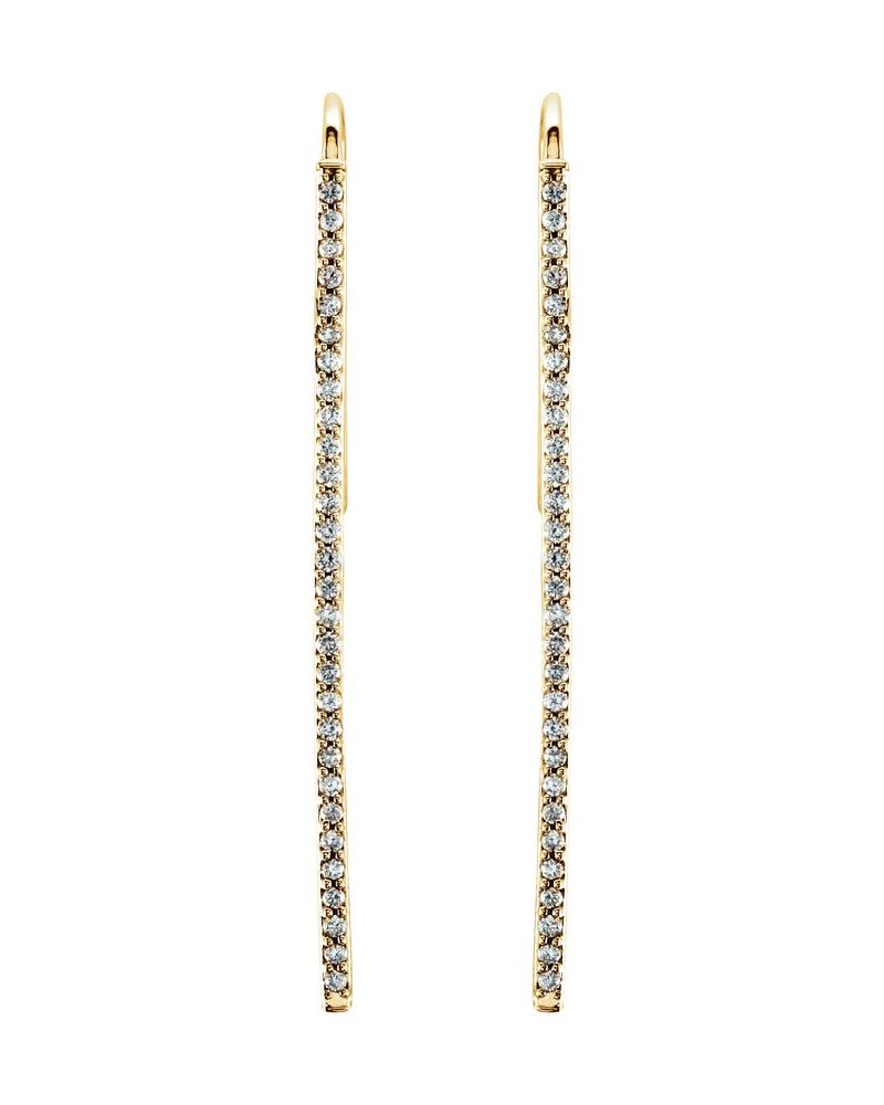 Brinco Barra em Ouro 14k com Diamantes Naturais – Modelo 5