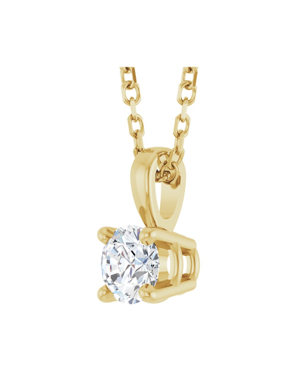 Colar Ponto de Luz em Ouro 14k com Diamante de Laboratório