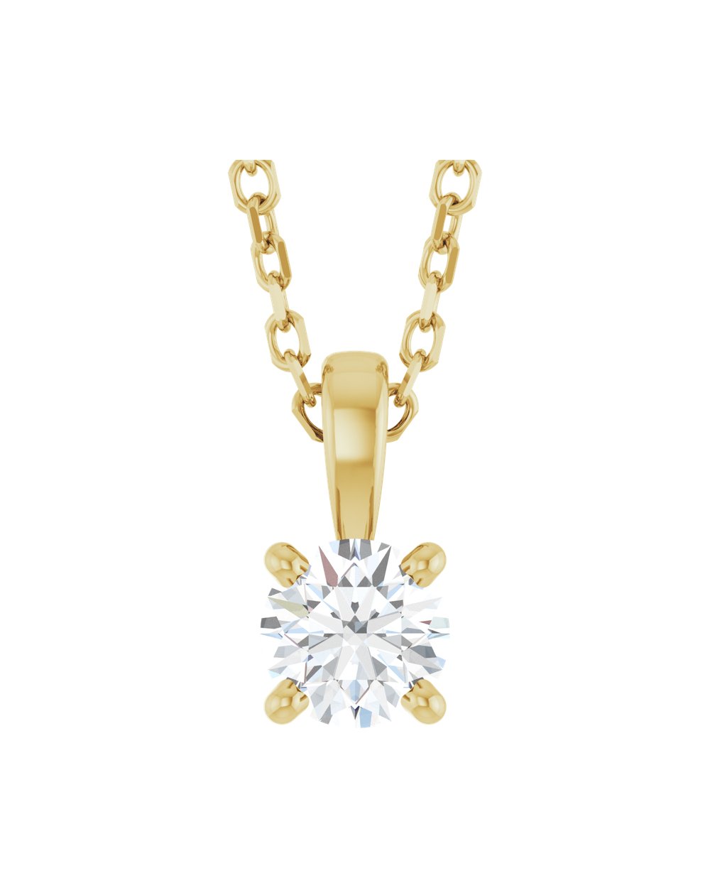 Colar Ponto de Luz em Ouro 14k com Diamante de Laboratório