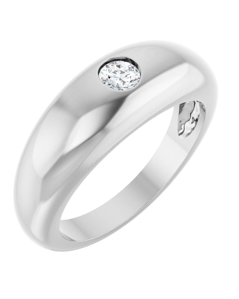 Anel Solitário em Ouro 14k com Diamantes Naturais – Modelo 2