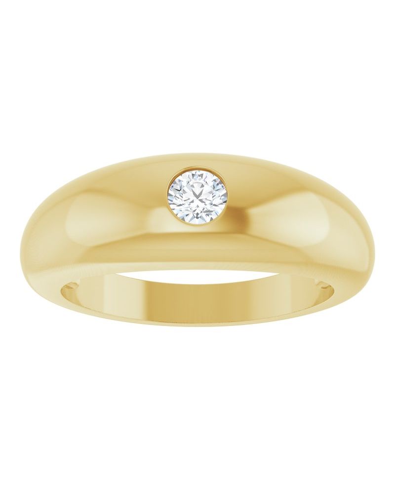 Anel Solitário em Ouro 14k com Diamantes Naturais – Modelo 2