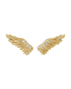 Brinco Asa de Anjo Cravejado em Ouro 14k com Diamantes Naturais – Modelo 2
