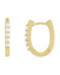 Brinco de Aro em U Cravejado em Ouro 14k com Diamantes Naturais – Modelo 4