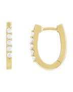 Brinco de Aro em U Cravejado em Ouro 14k com Diamantes Naturais – Modelo 4