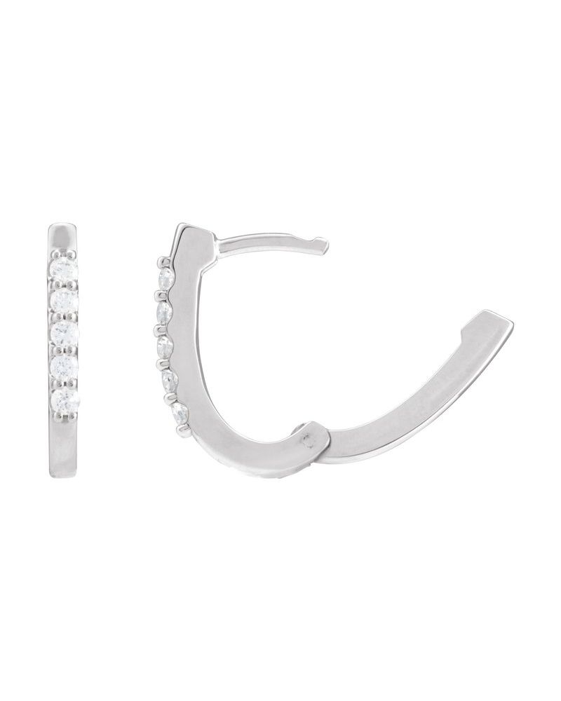 Brinco de Aro em U Cravejado em Ouro 14k com Diamantes Naturais – Modelo 4
