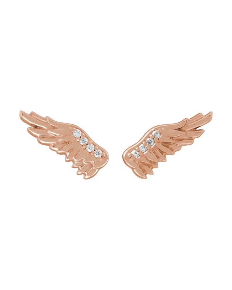 Brinco Asa de Anjo Cravejado em Ouro 14k com Diamantes Naturais – Modelo 2
