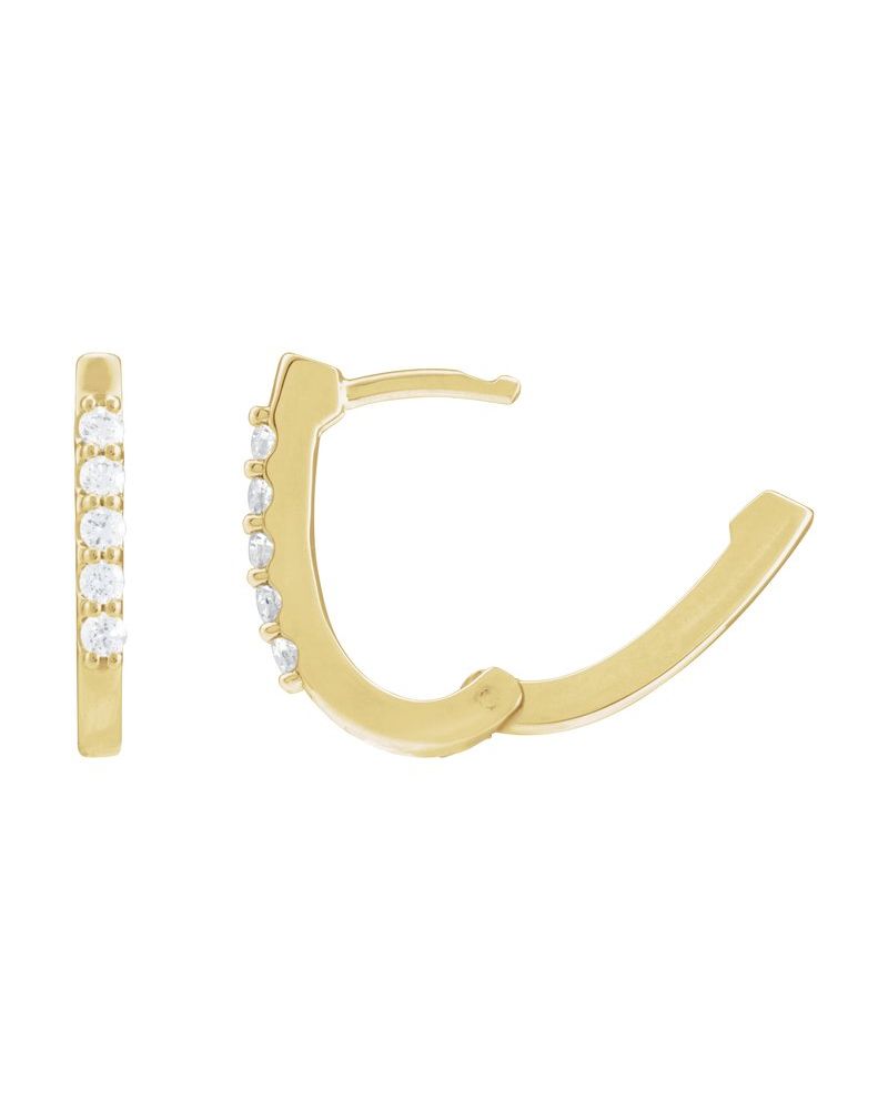 Brinco de Aro em U Cravejado em Ouro 14k com Diamantes Naturais – Modelo 4