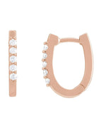 Brinco de Aro em U Cravejado em Ouro 14k com Diamantes Naturais – Modelo 4