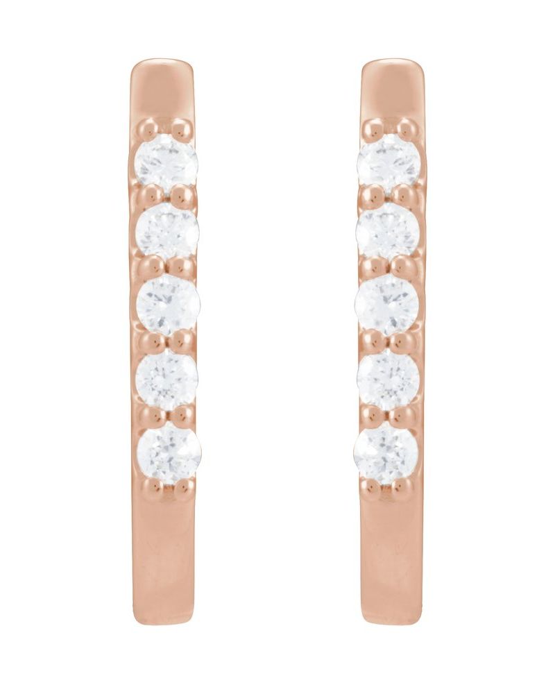 Brinco de Aro em U Cravejado em Ouro 14k com Diamantes Naturais – Modelo 4
