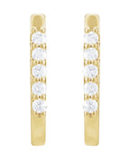Brinco de Aro em U Cravejado em Ouro 14k com Diamantes Naturais – Modelo 4