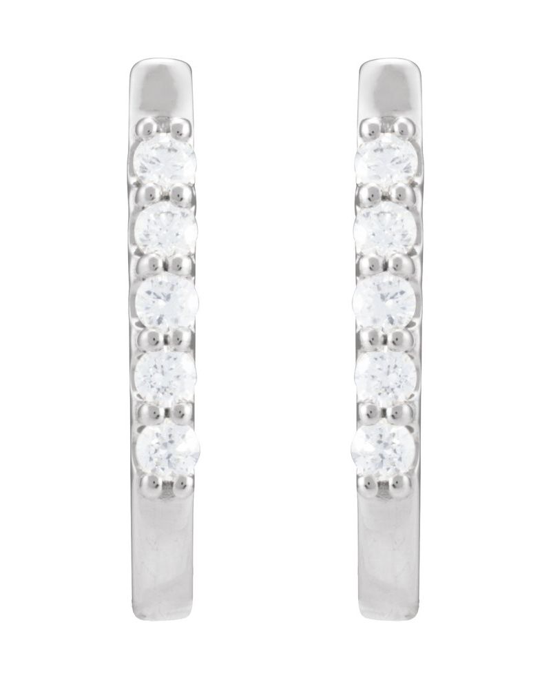 Brinco de Aro em U Cravejado em Ouro 14k com Diamantes Naturais – Modelo 4