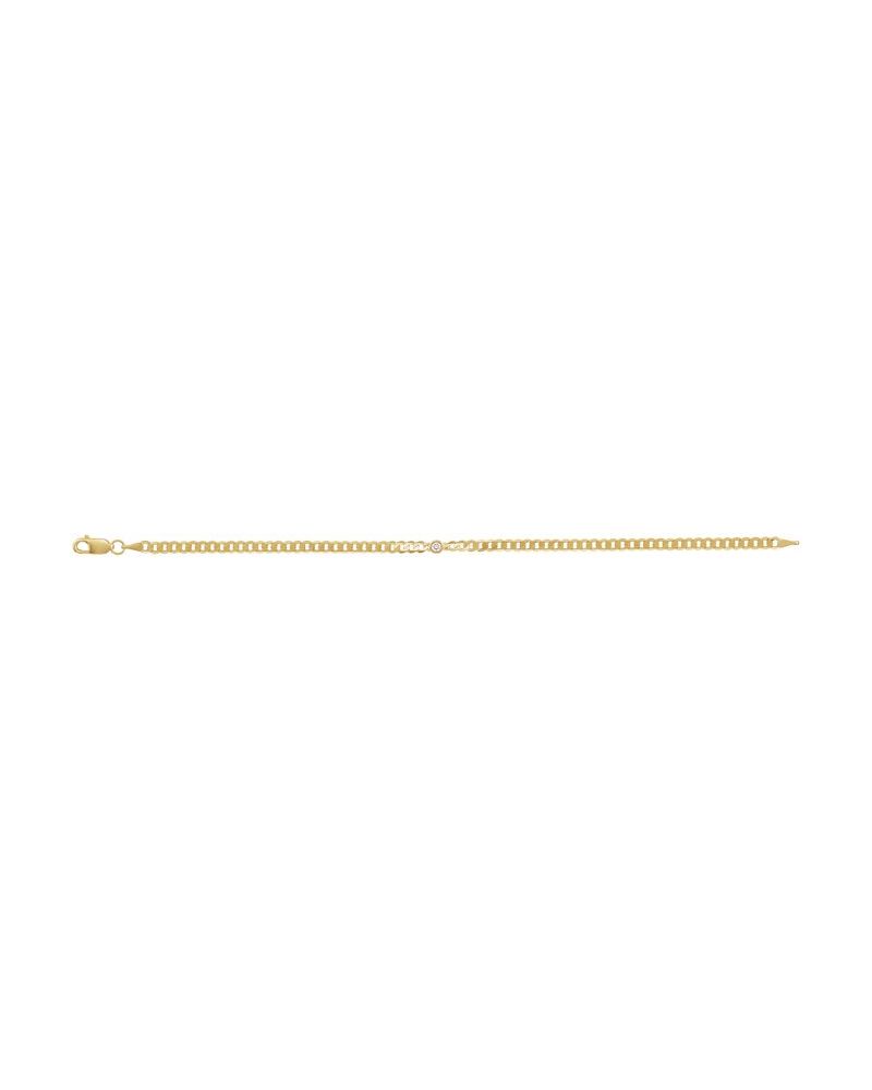 Pulseira Solitário Grumet Elos com Cravação Bezel em Ouro 14k com Diamantes Naturais