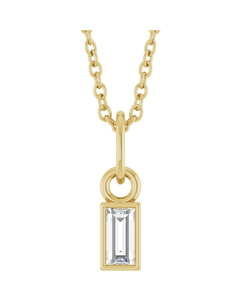 Colar Solitário em Ouro 14k com Diamantes de Laboratório – Modelo 12