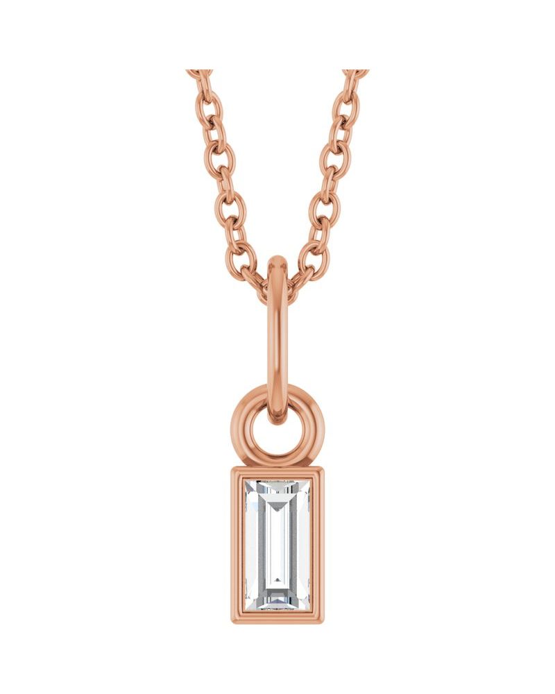 Colar Solitário em Ouro 14k com Diamantes de Laboratório – Modelo 12