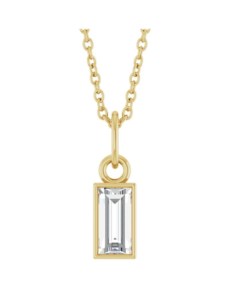 Colar Solitário em Ouro 14k com Diamantes de Laboratório – Modelo 12