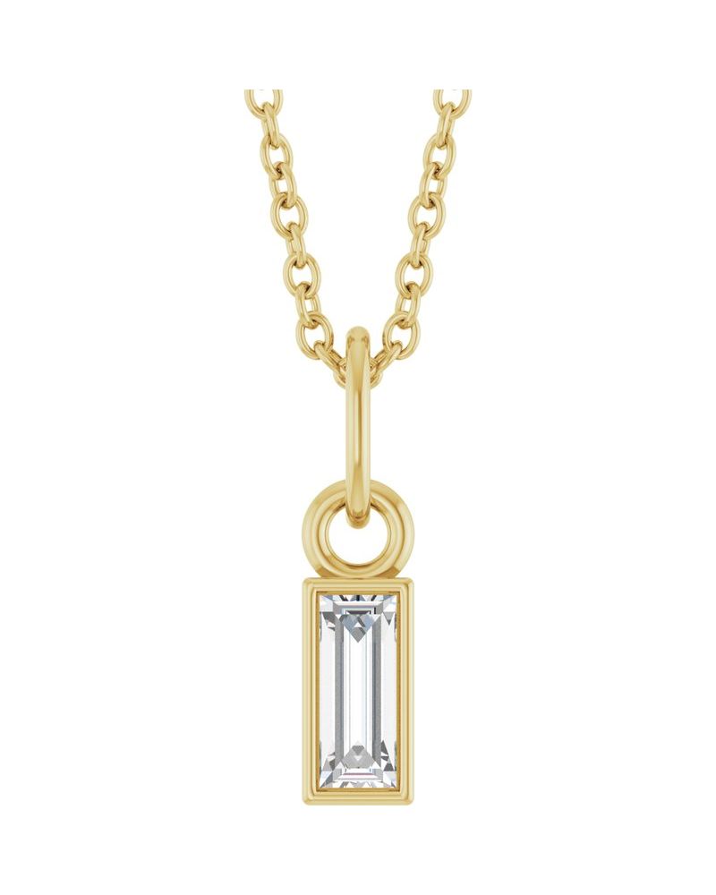 Colar Solitário em Ouro 14k com Diamantes de Laboratório – Modelo 12