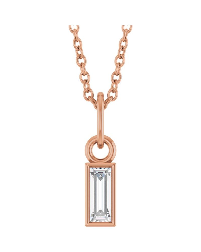 Colar Solitário em Ouro 14k com Diamantes de Laboratório – Modelo 12