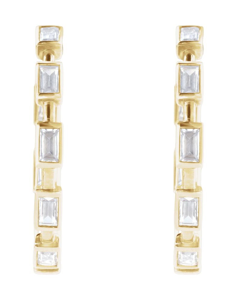 Brinco de Aro em Ouro 14k com Diamantes de Laboratório – Modelo 4