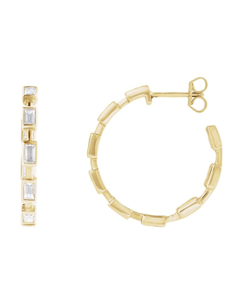 Brinco de Aro em Ouro 14k com Diamantes de Laboratório – Modelo 4