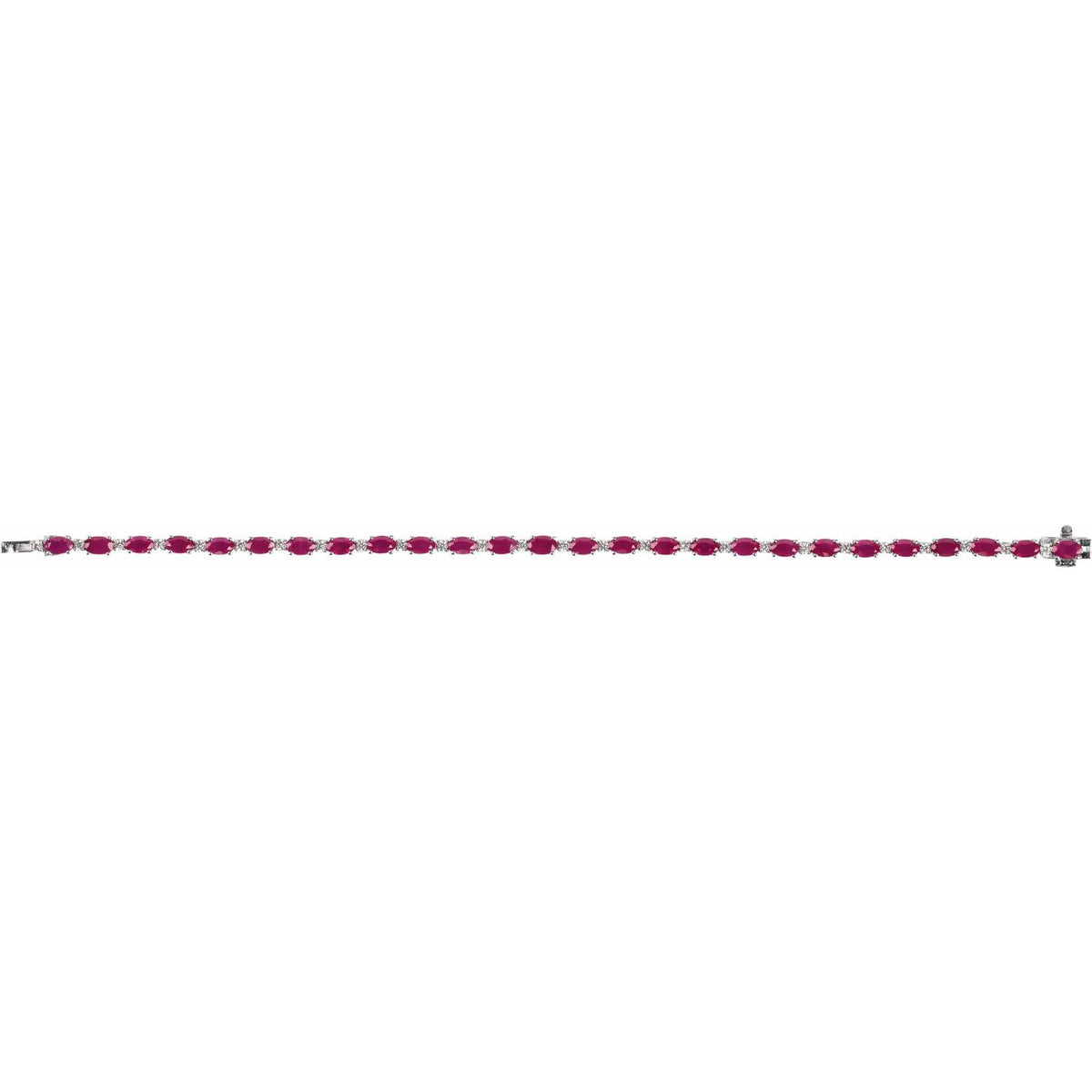 Pulseira riviera rubi – Ouro Branco 14k