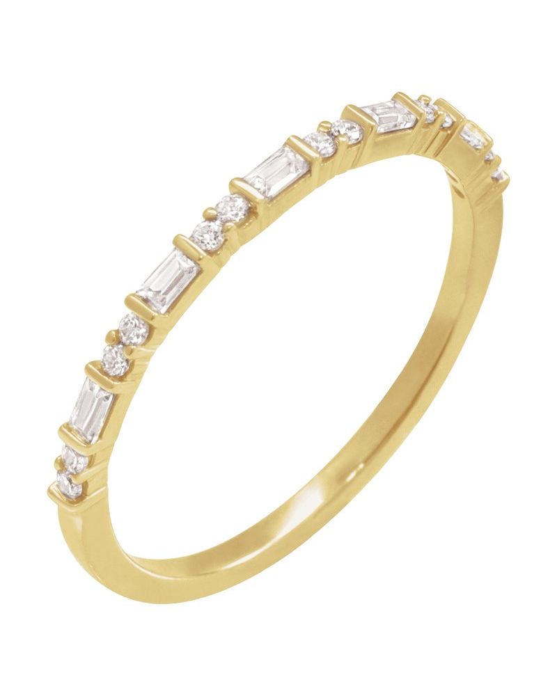 Anel Cravejado Empilhável em Ouro 14k com Diamantes Naturais – Modelo 4