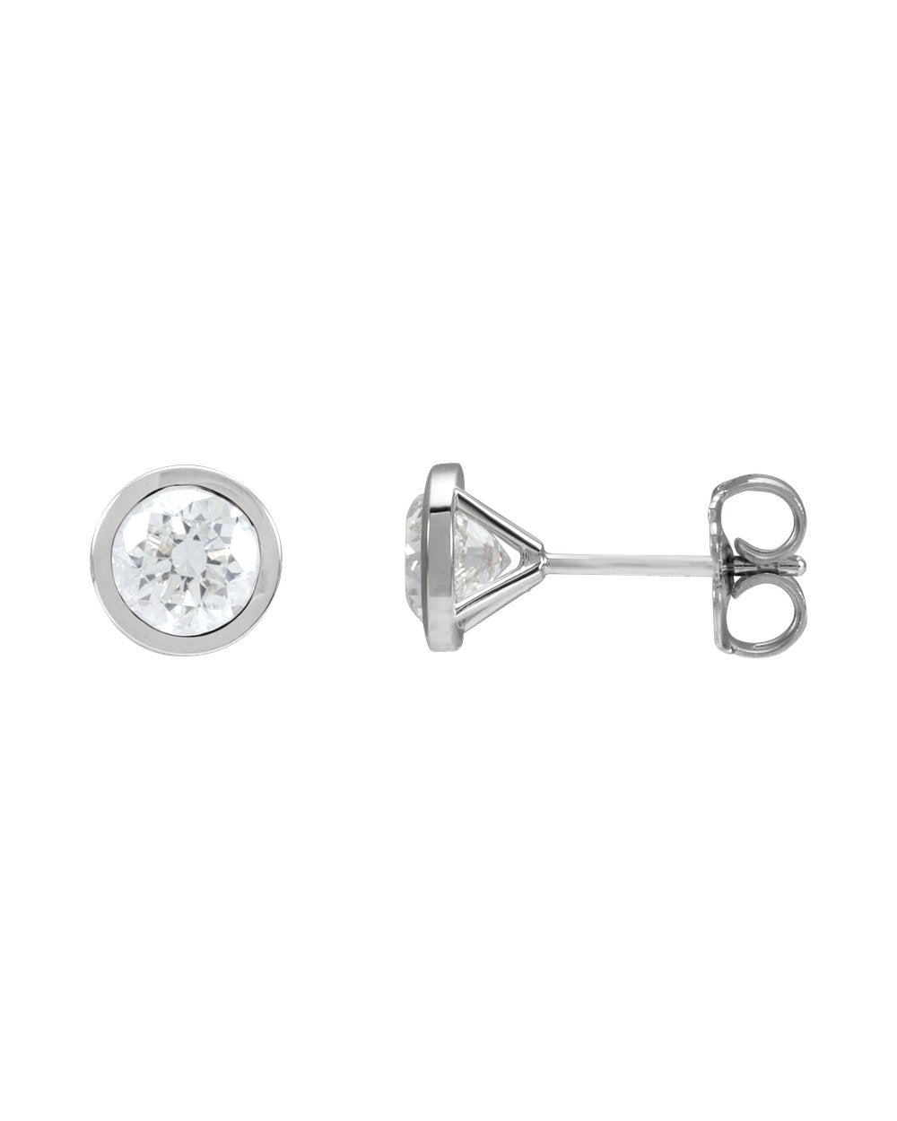 Brinco Ponto de Luz em Ouro 14k com Diamantes de Laboratório – Aro Liso