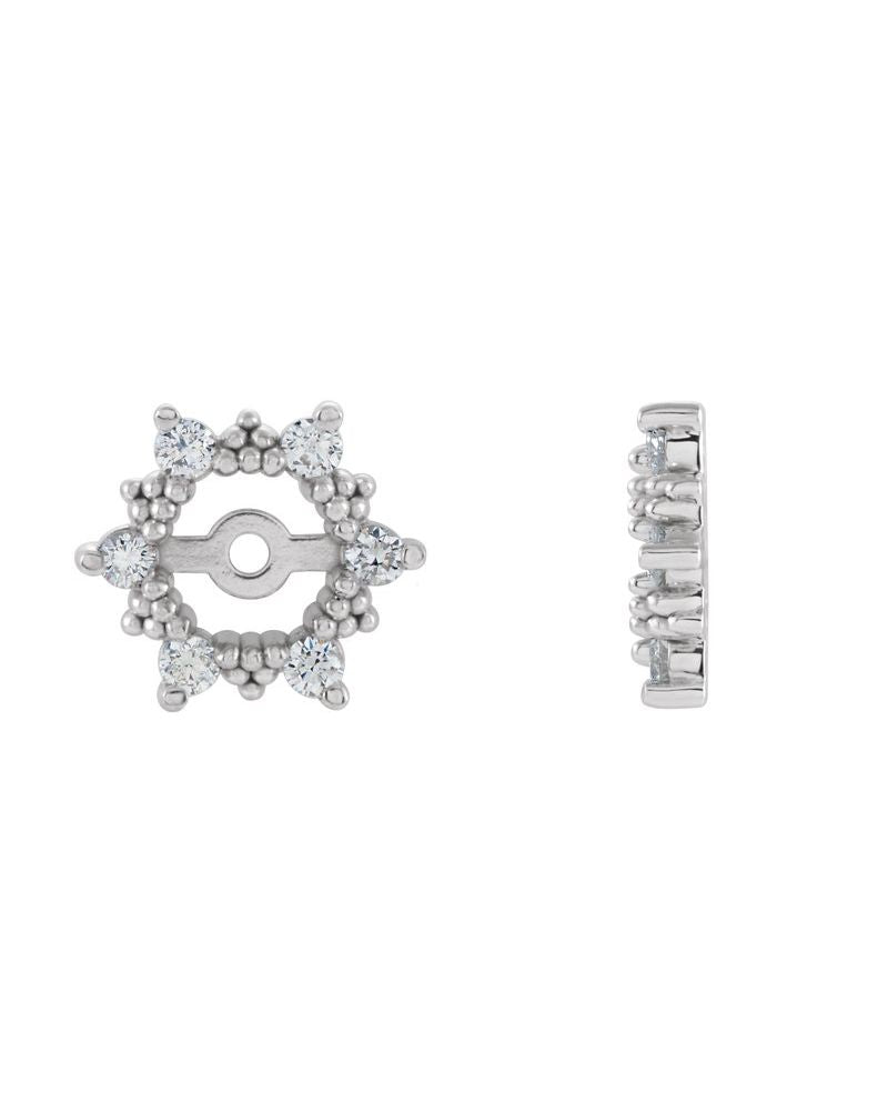 Jaqueta para Brinco Halo em Ouro 14k com Diamantes Naturais – Modelo 22