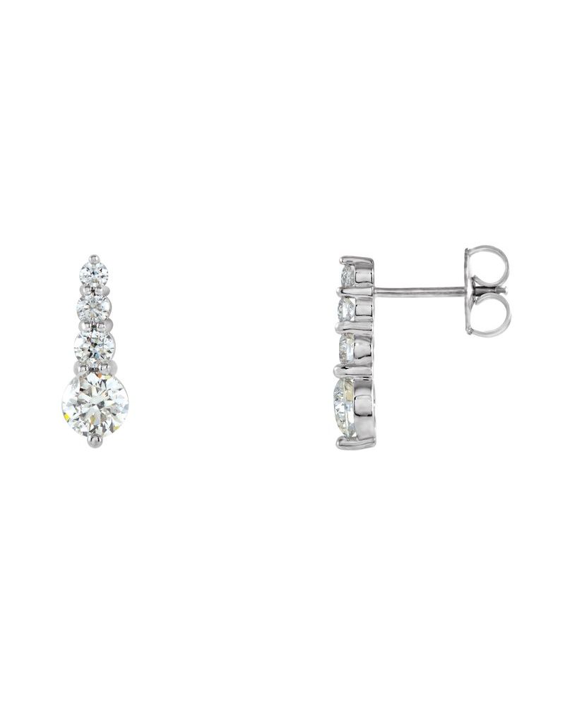 Brinco Trajetória em Ouro 14k com Diamantes Naturais – Modelo 2