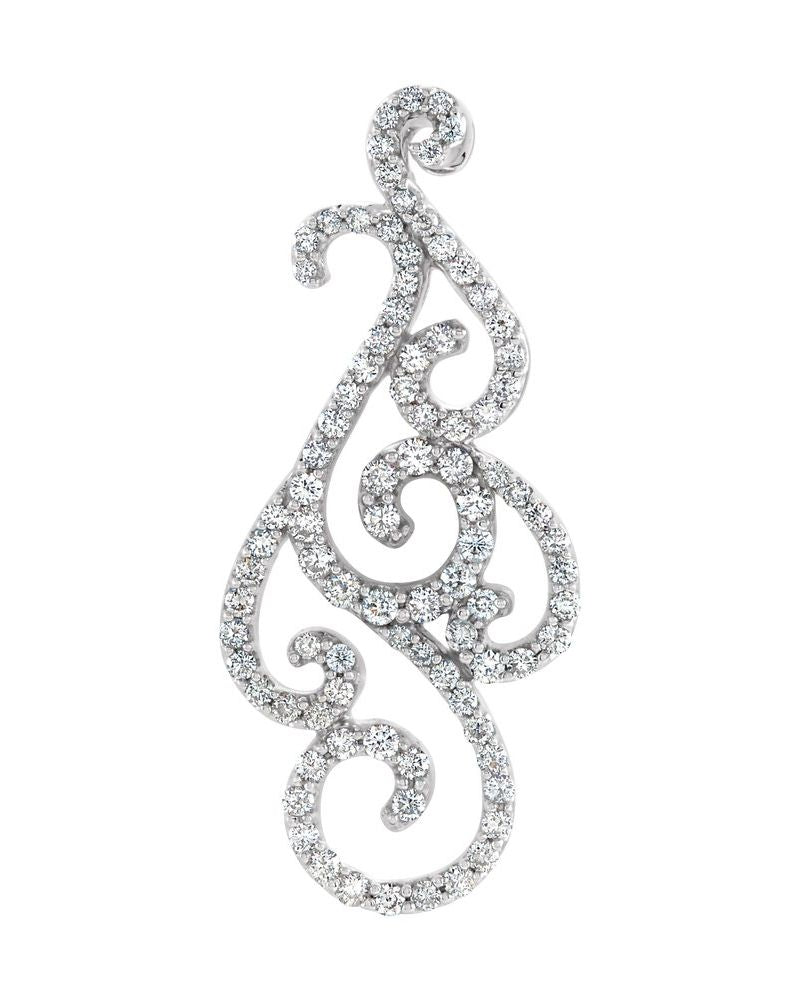 Pingente Arabesco Cravejado em Ouro 14k com Diamantes Naturais