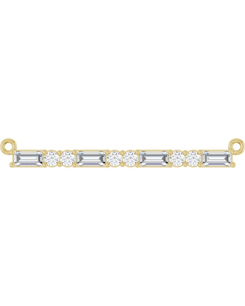 Colar Barra Cravejado em Ouro 14k com Diamantes de Laboratório – Modelo 3