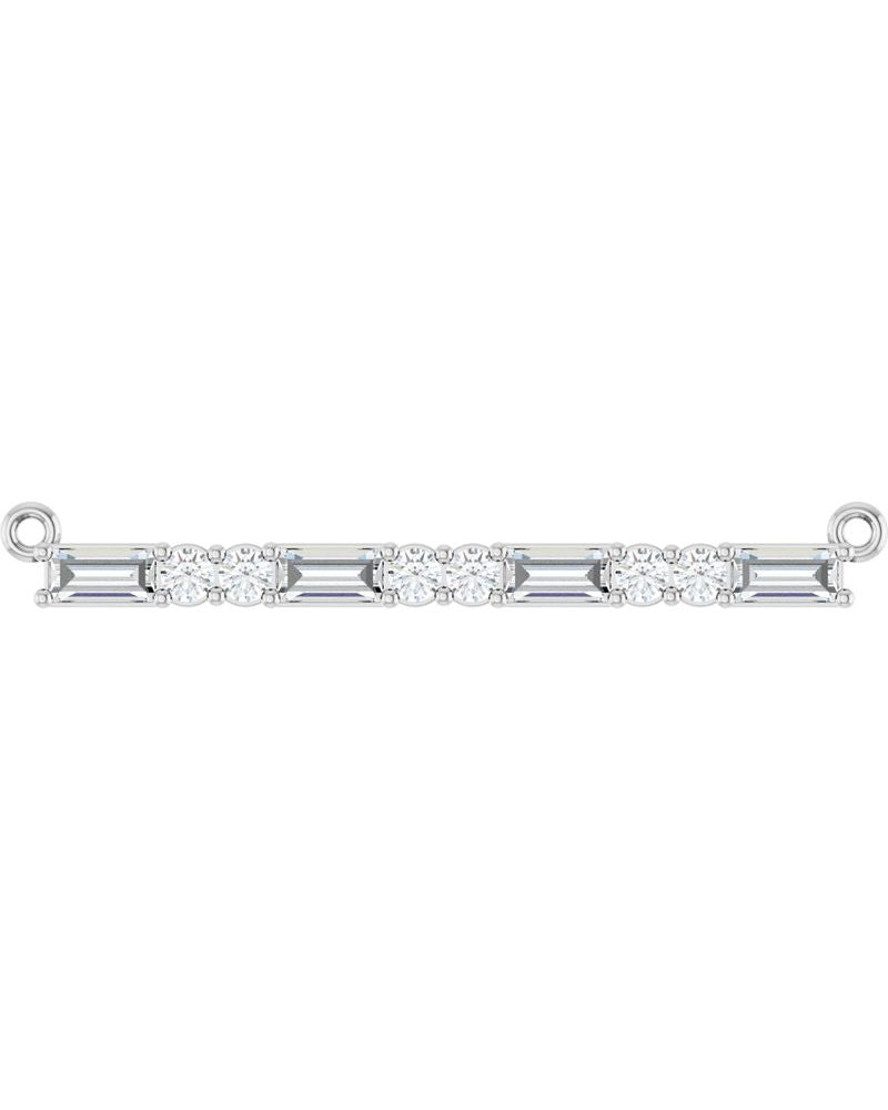 Colar Barra Cravejado em Ouro 14k com Diamantes de Laboratório – Modelo 3