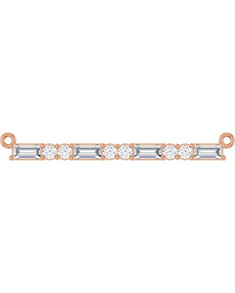 Colar Barra Cravejado em Ouro 14k com Diamantes de Laboratório – Modelo 3