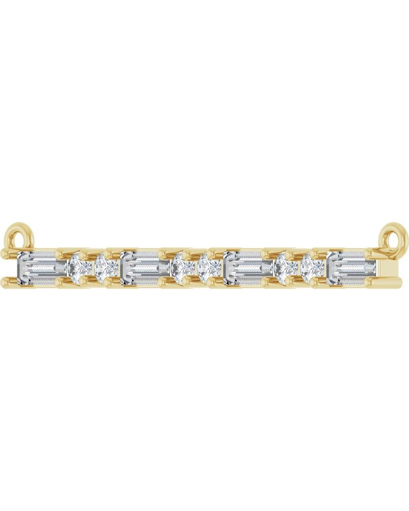 Colar Barra Cravejado em Ouro 14k com Diamantes de Laboratório – Modelo 3