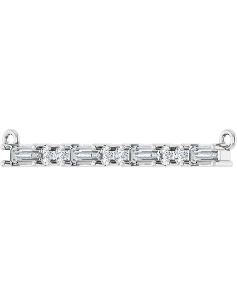 Colar Barra Cravejado em Ouro 14k com Diamantes de Laboratório – Modelo 3