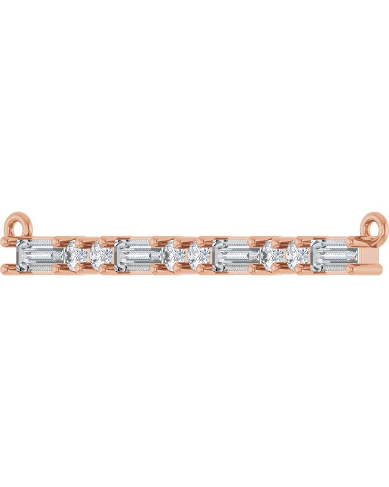 Colar Barra Cravejado em Ouro 14k com Diamantes de Laboratório – Modelo 3