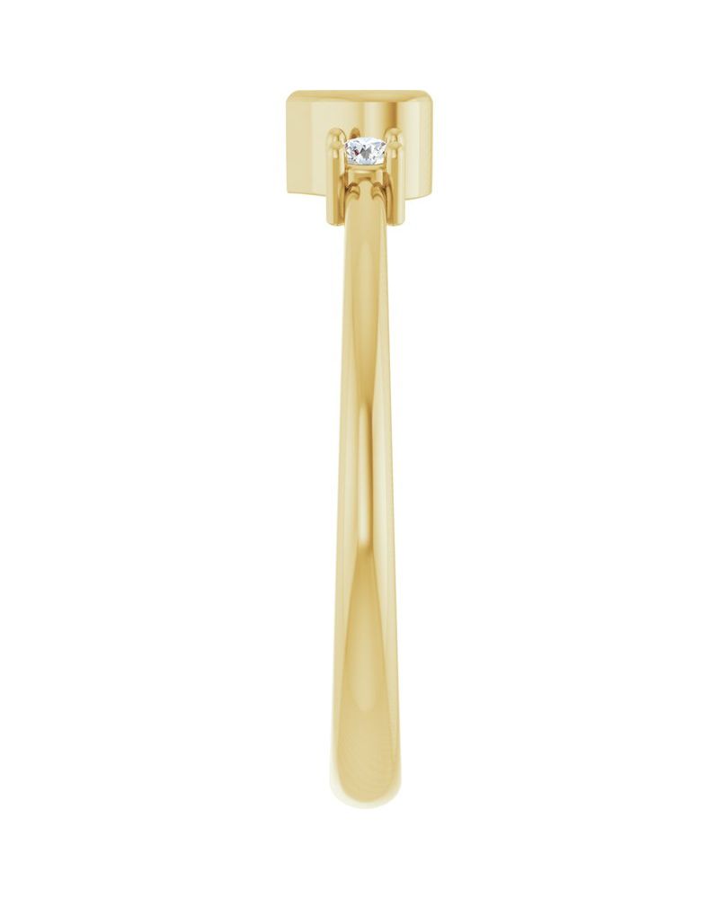 Anel Coração Cravejado em Ouro 14k com Diamantes Naturais – Modelo 2